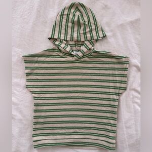 Zara Green terrycloth Striped Sleeveless Top